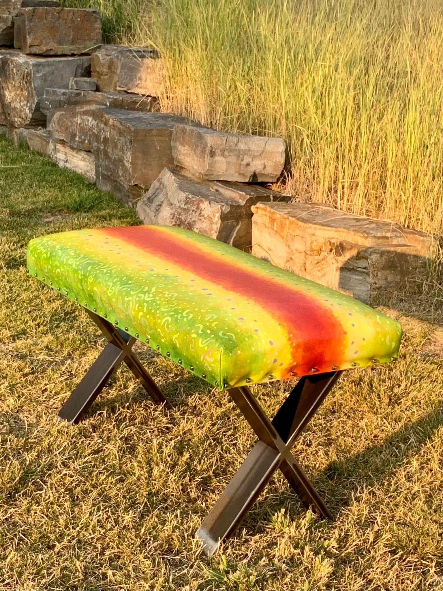 Brook Trout Bench (Available) - Furnishings - Bridger Leather