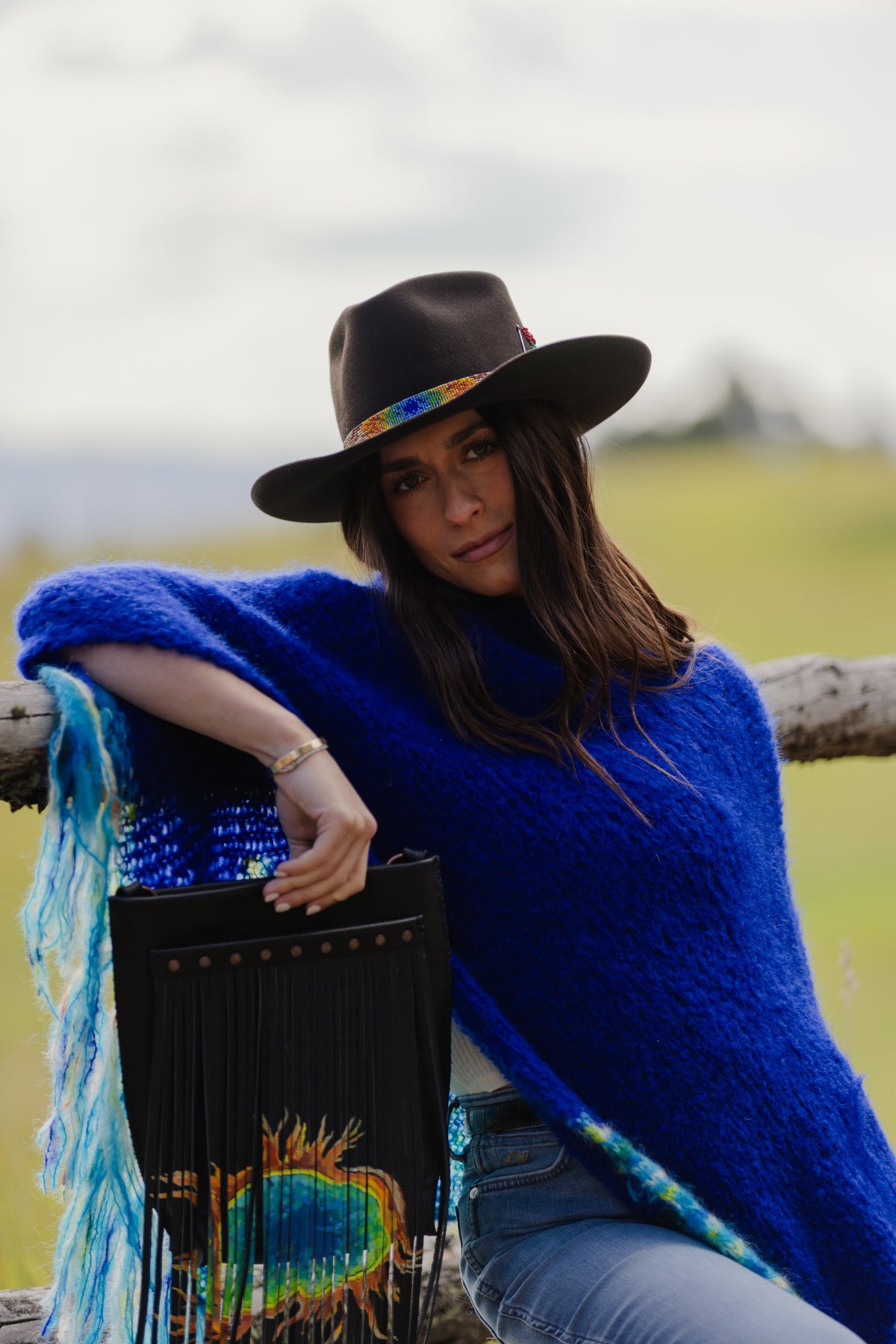 Grand Prismatic Wool Poncho
