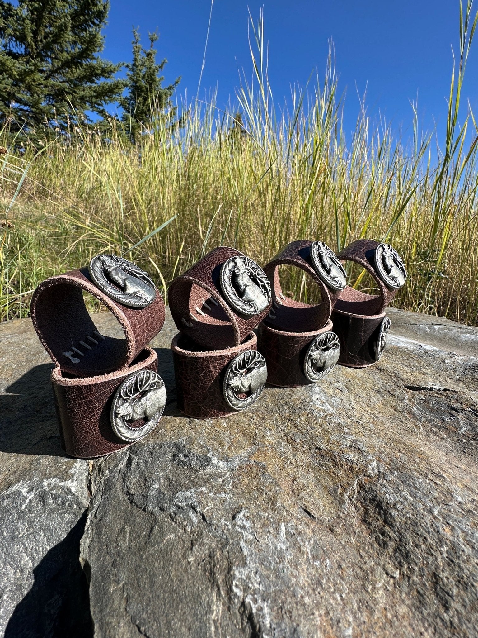 Elk Concho Napkin Rings - Set of 8 - Home Goods - Bridger Leather