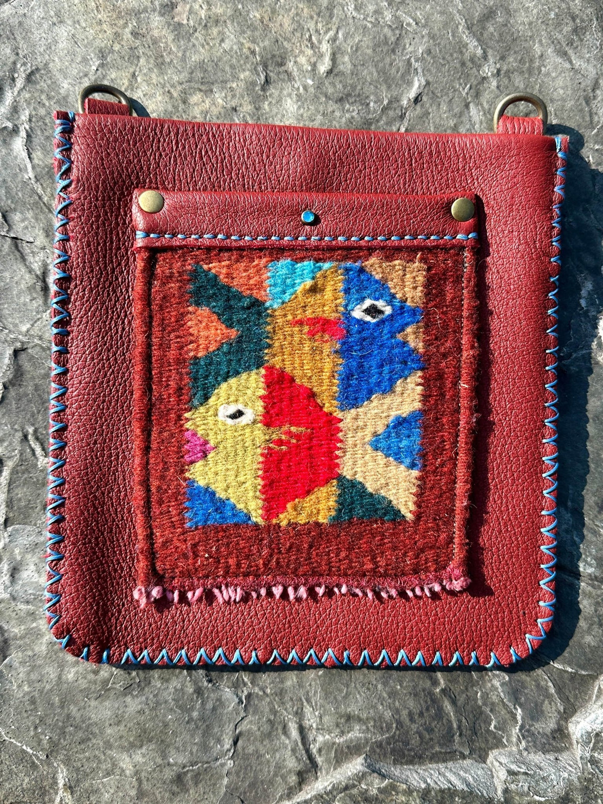 Julia Crossbody Bag — Hand-Woven Wool & Leather - Bridger Leather