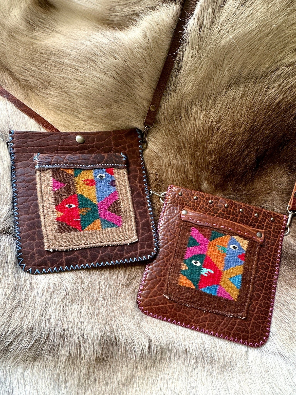 Julia Crossbody Bag — Hand-Woven Wool & Leather - Bridger Leather