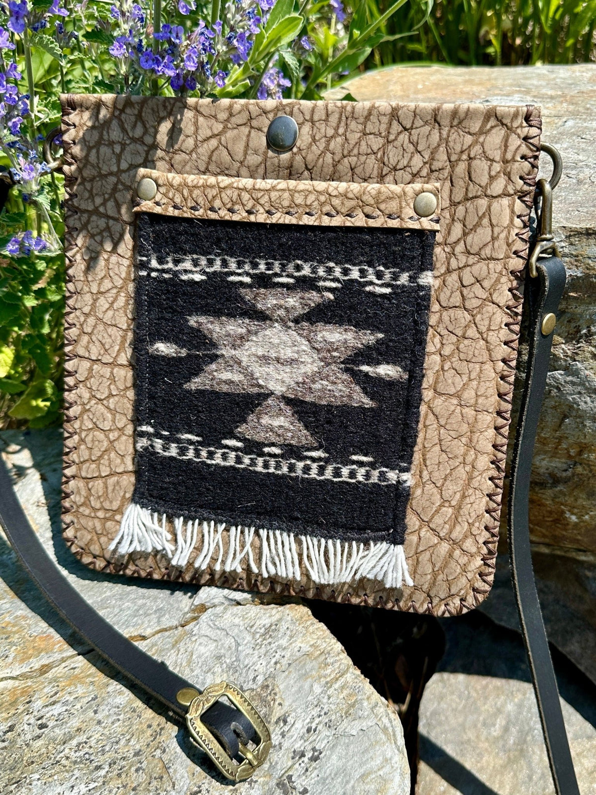 Julia Crossbody Bag — Hand-Woven Wool & Leather - Bridger Leather