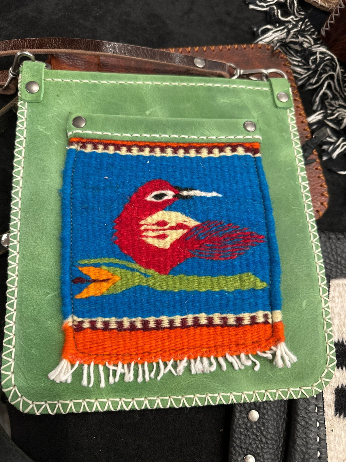 Julia Crossbody Bag — Hand-Woven Wool & Leather - Bridger Leather