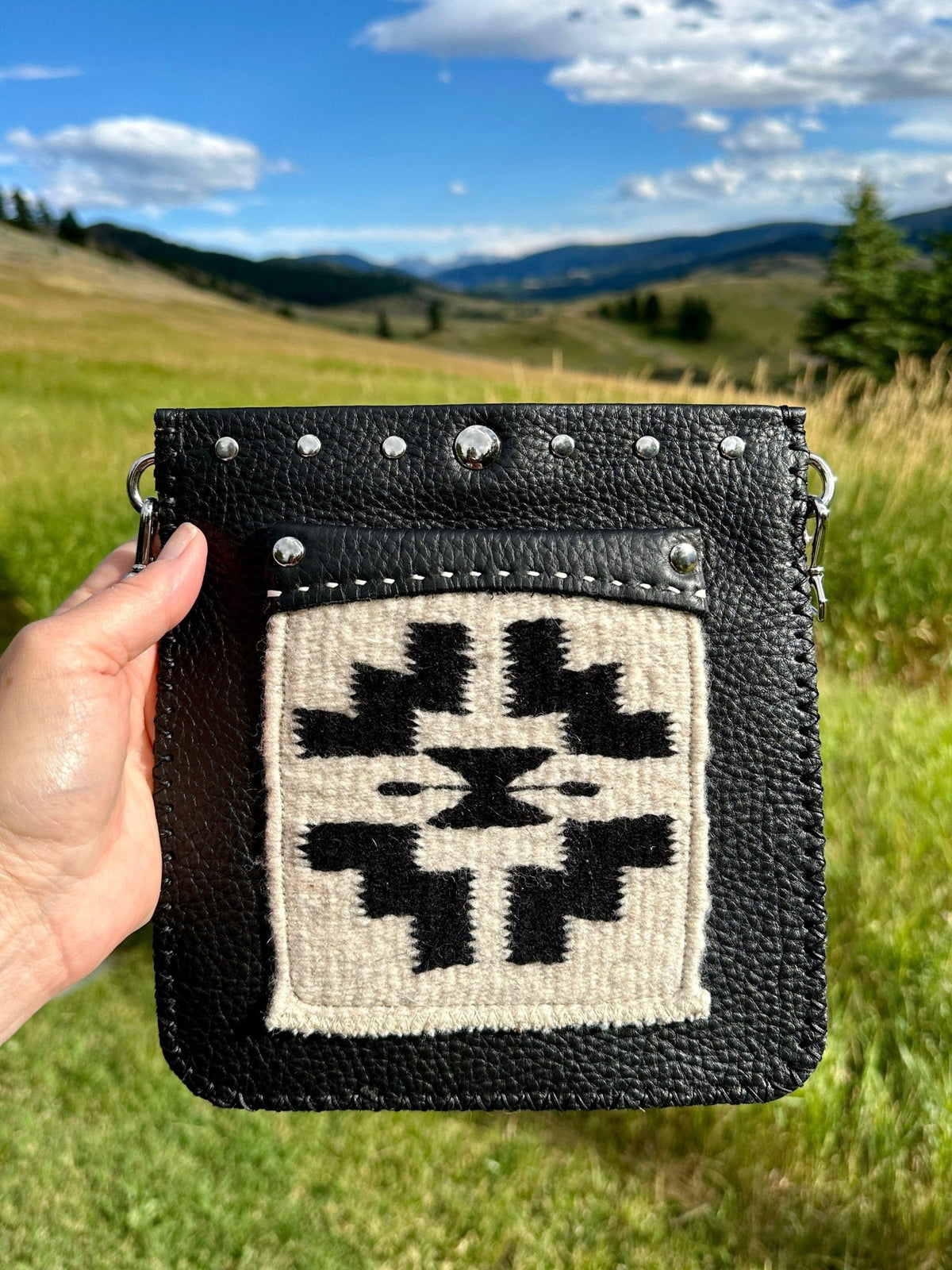 Julia Crossbody Bag — Hand-Woven Wool & Leather - Bridger Leather