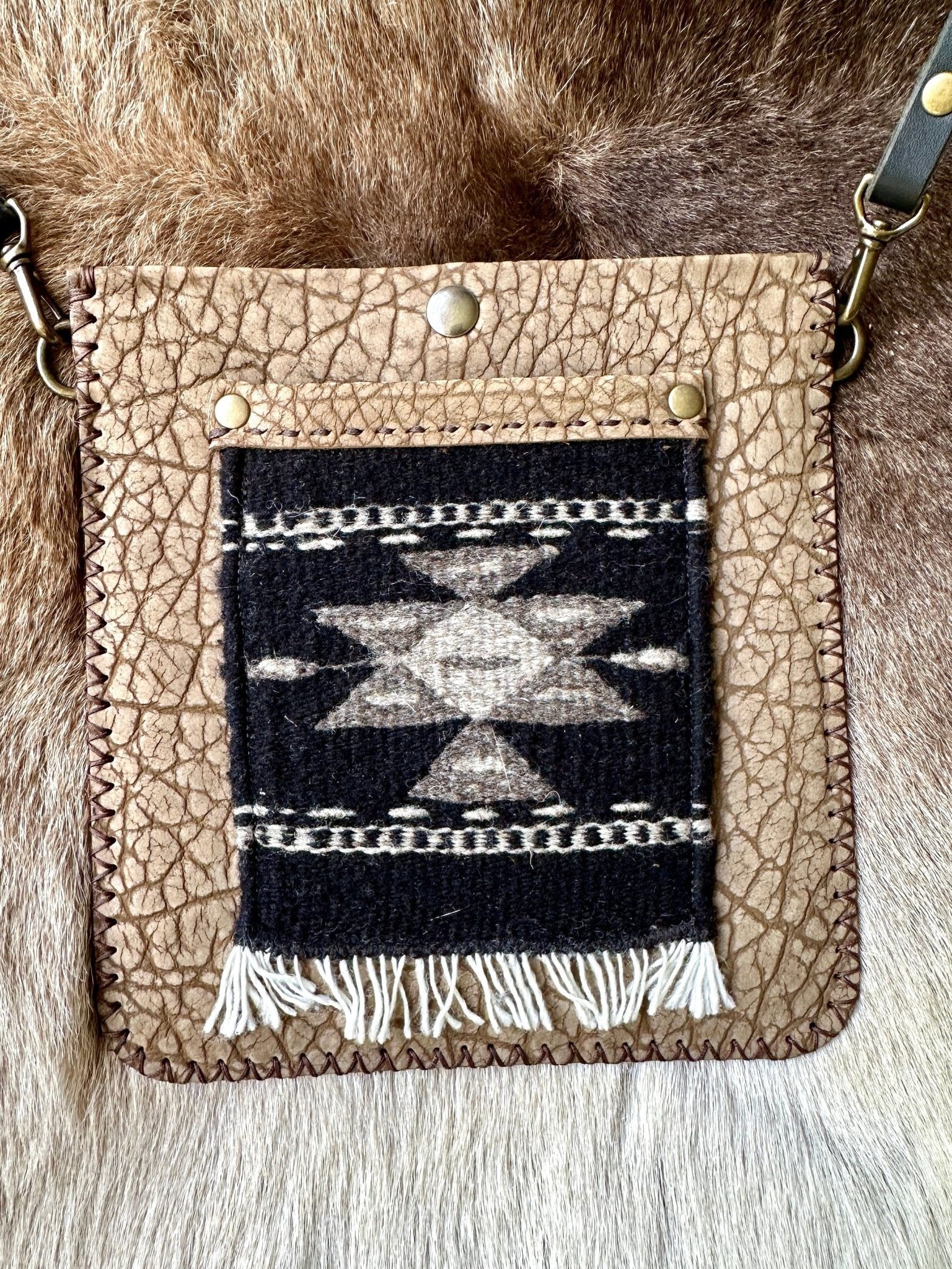 Julia Crossbody Bag — Hand-Woven Wool & Leather - Bridger Leather