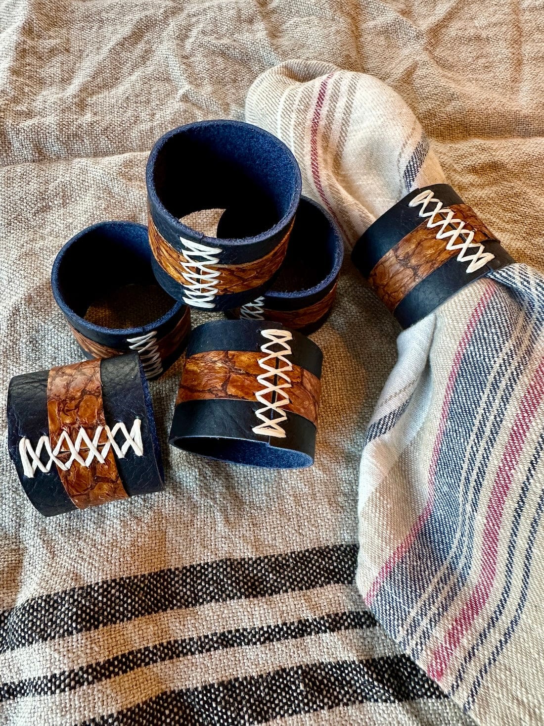 Leather Napkin Rings - Sets of 4 - Home Goods - Bridger Leather
