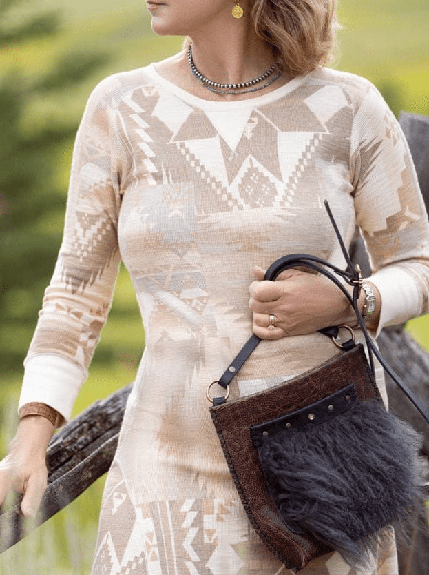 Little Fawn with Tibetan Lamb Fur - Crossbody Bag - Bridger Leather