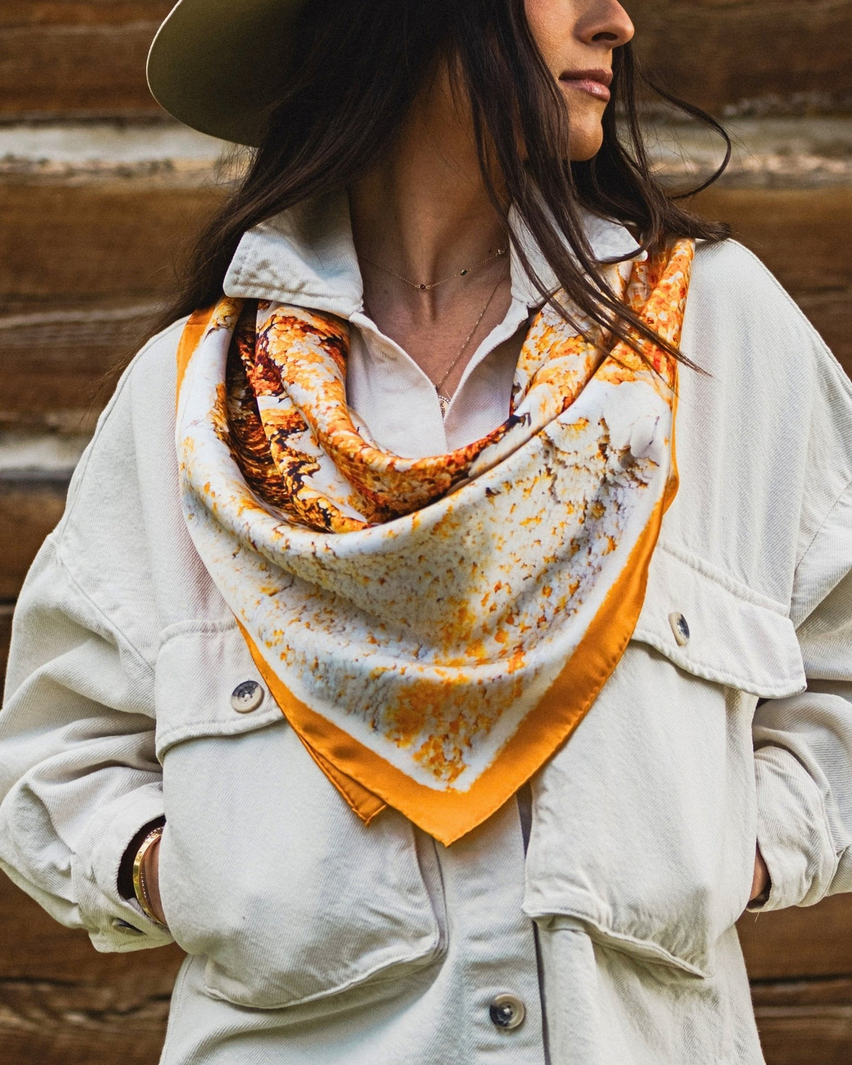 Mammoth Hot Springs — Geothermal Silk Scarf - Scarves - Bridger Leather