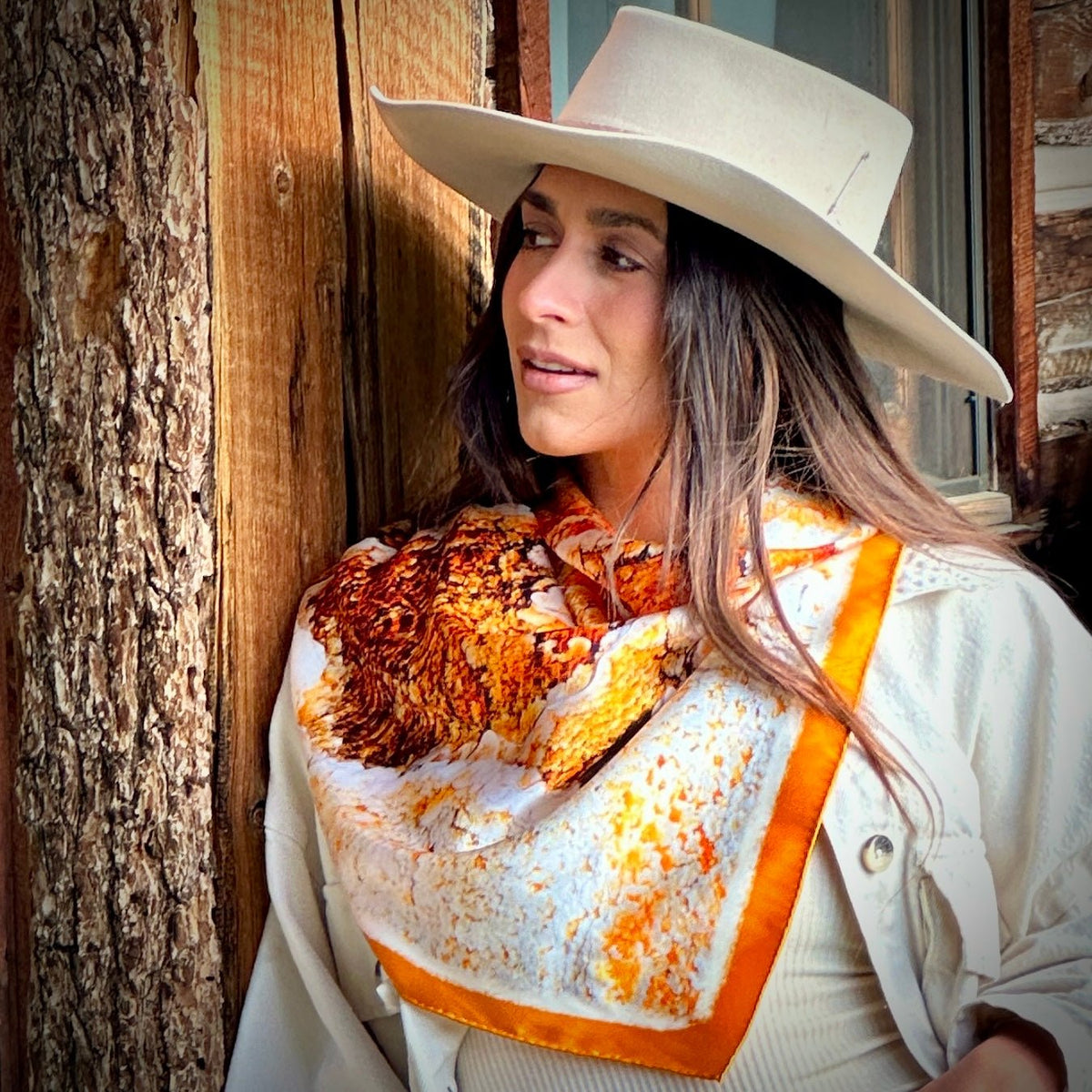 Mammoth Hot Springs — Geothermal Silk Scarf - Scarves - Bridger Leather