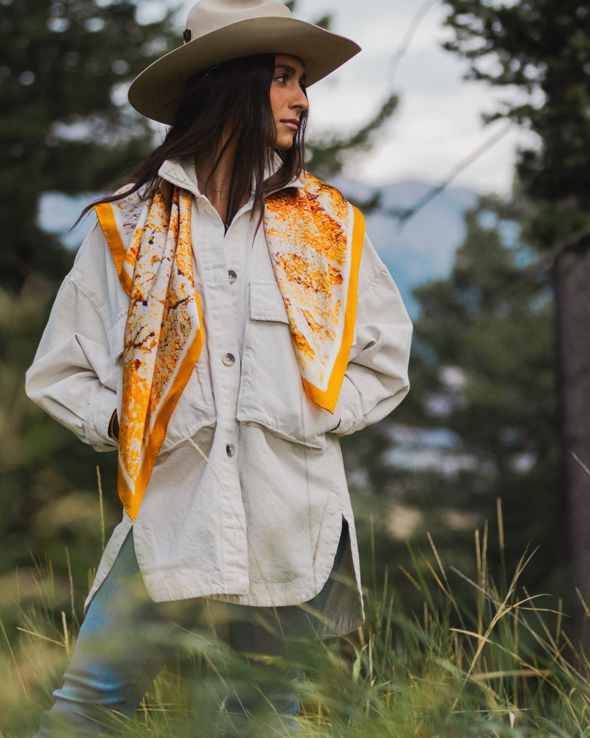 Mammoth Hot Springs — Geothermal Silk Scarf - Scarves - Bridger Leather