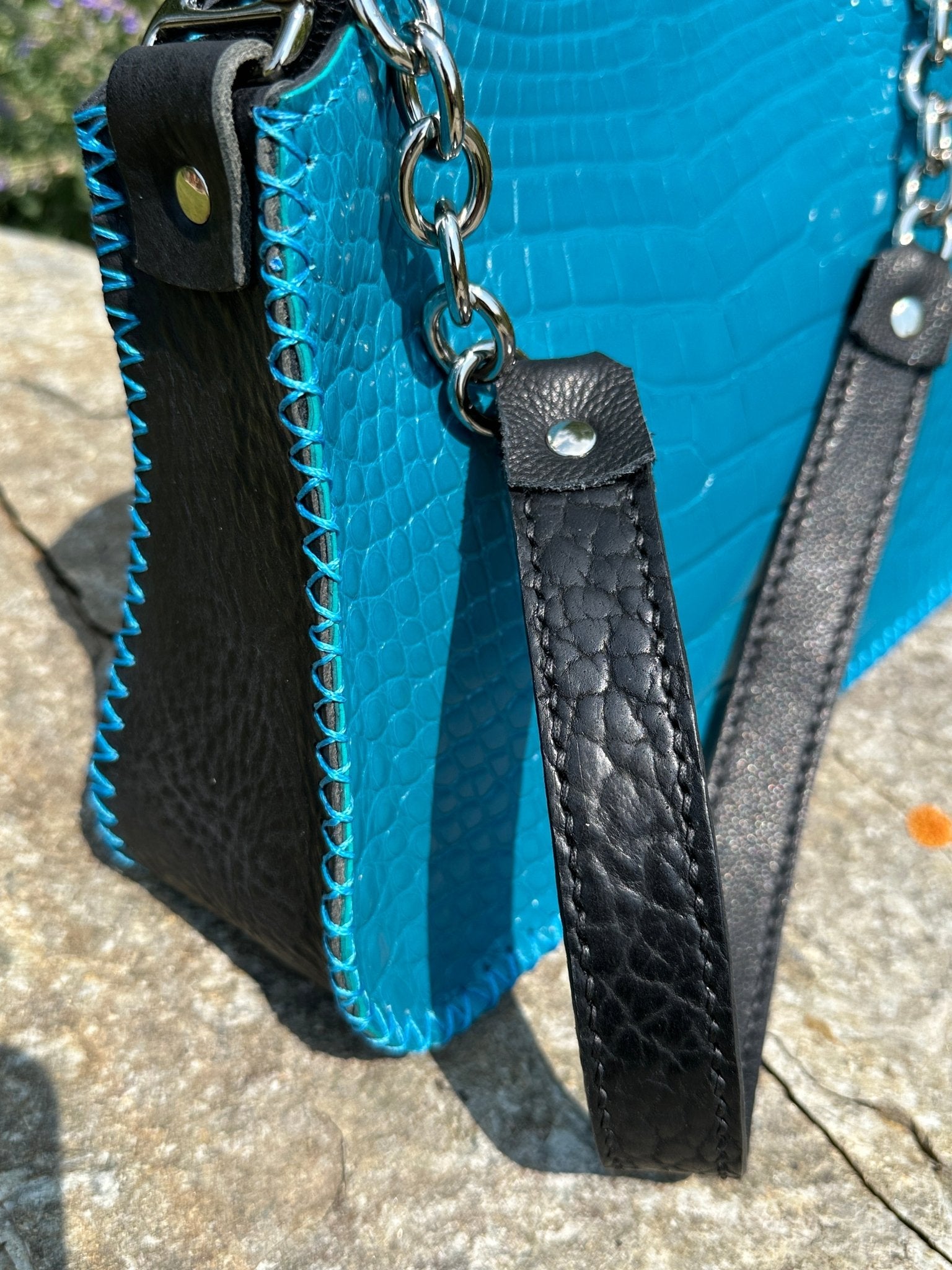 Rosebud Shoulder Bag- Alligator and Cow - Bridger Leather