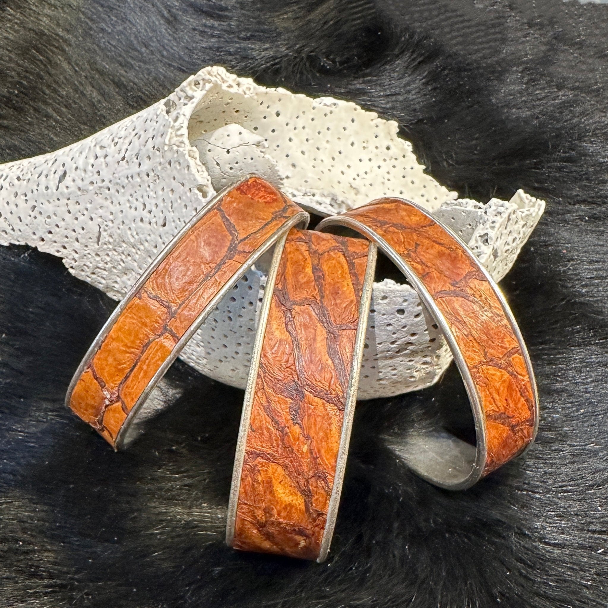 Salmon Leather Cuff Bracelets - Adjustable Assorted Colors - Cuff Bracelet - Bridger Leather