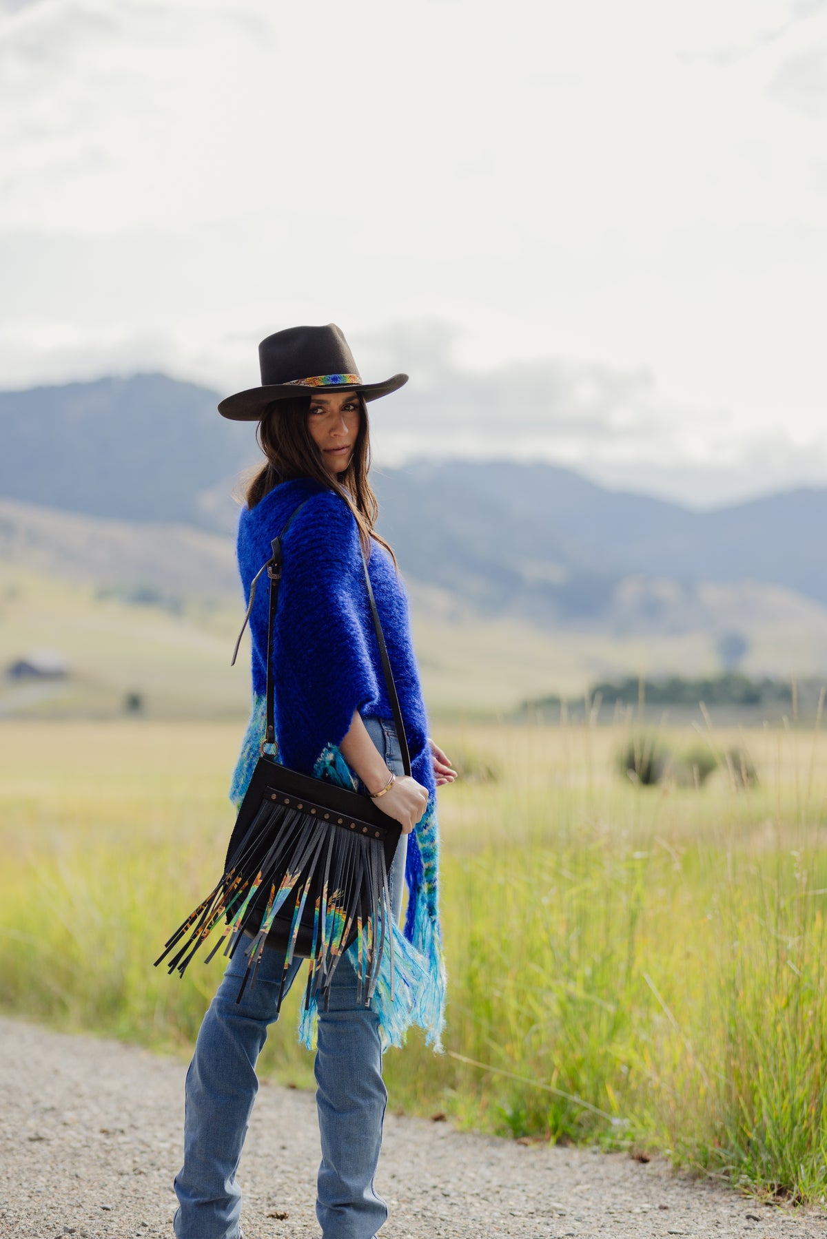 Grand Prismatic Wool Poncho