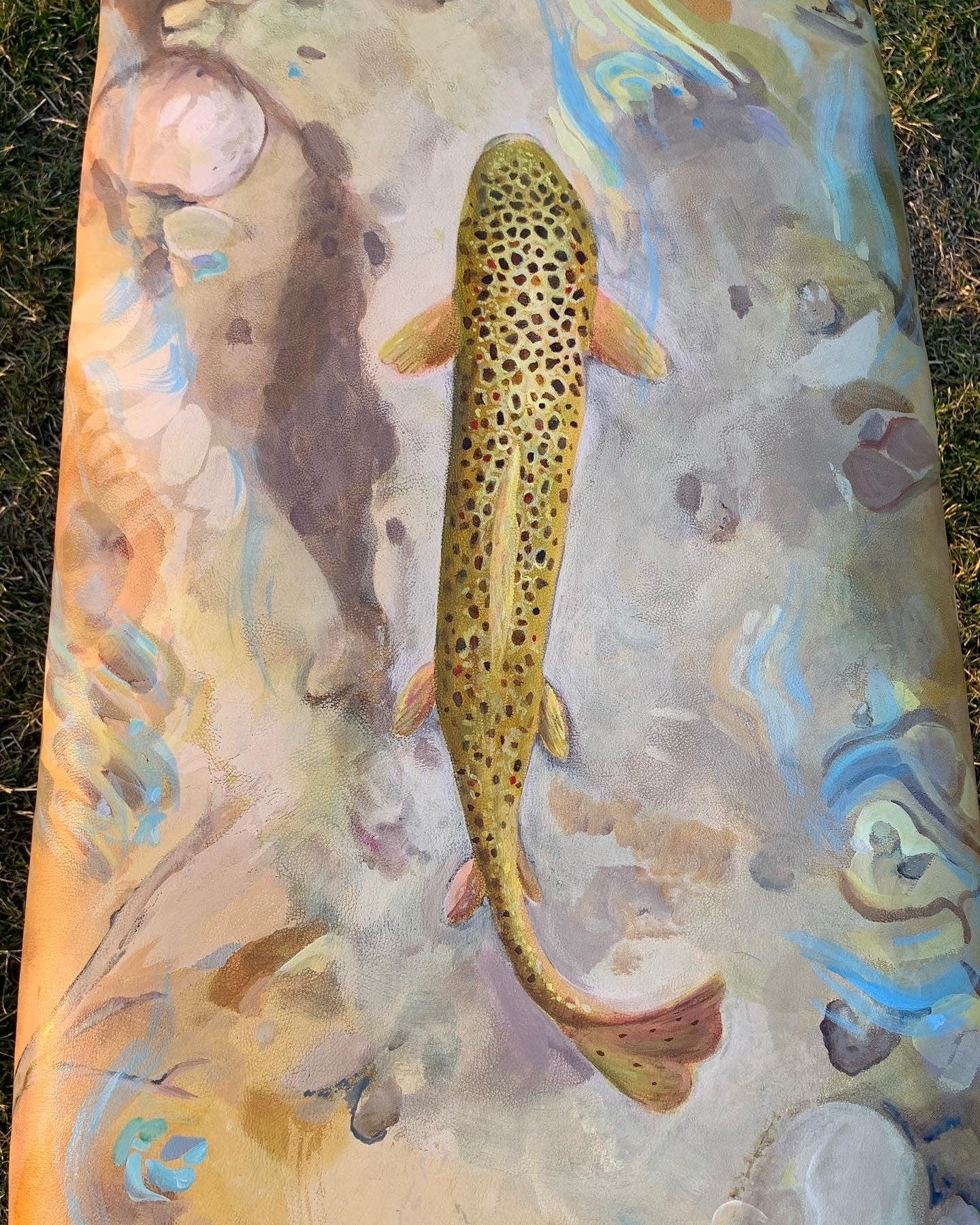 Spearfish Canyon Brown Trout Bench (Available) - Bench - Bridger Leather