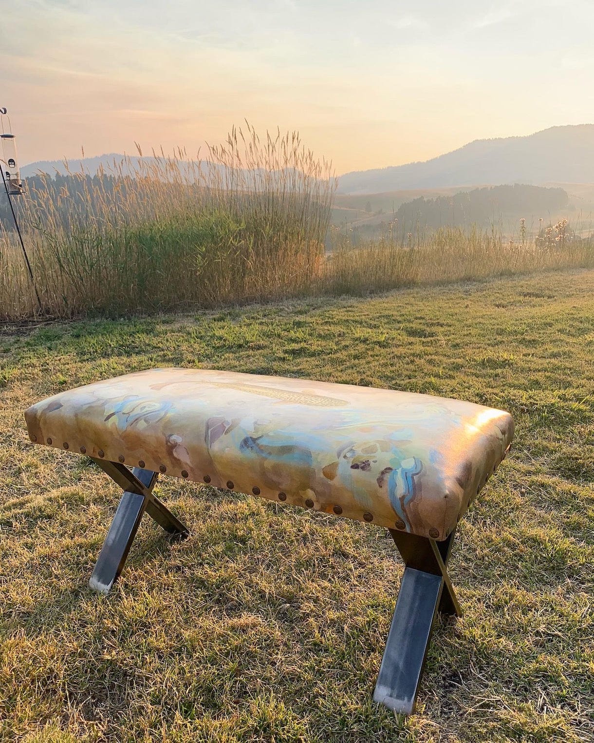 Spearfish Canyon Brown Trout Bench (Available) - Bench - Bridger Leather