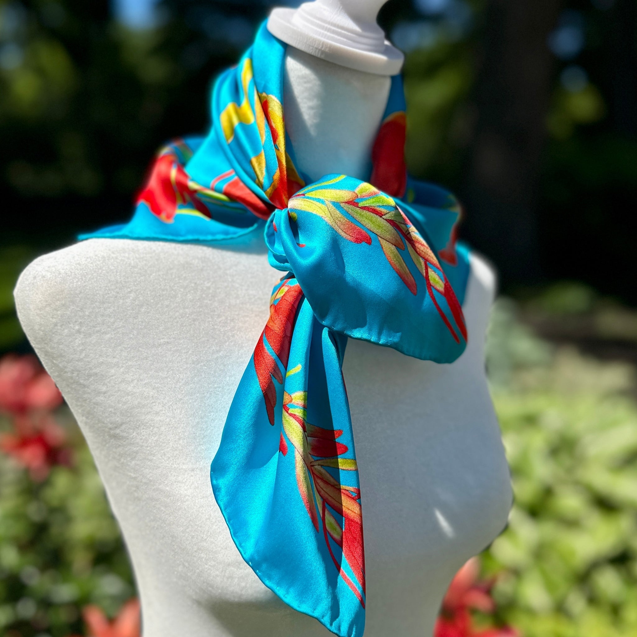 Spirit of the Prairie — Indian Paintbrush Silk Scarf - Scarves - Bridger Leather