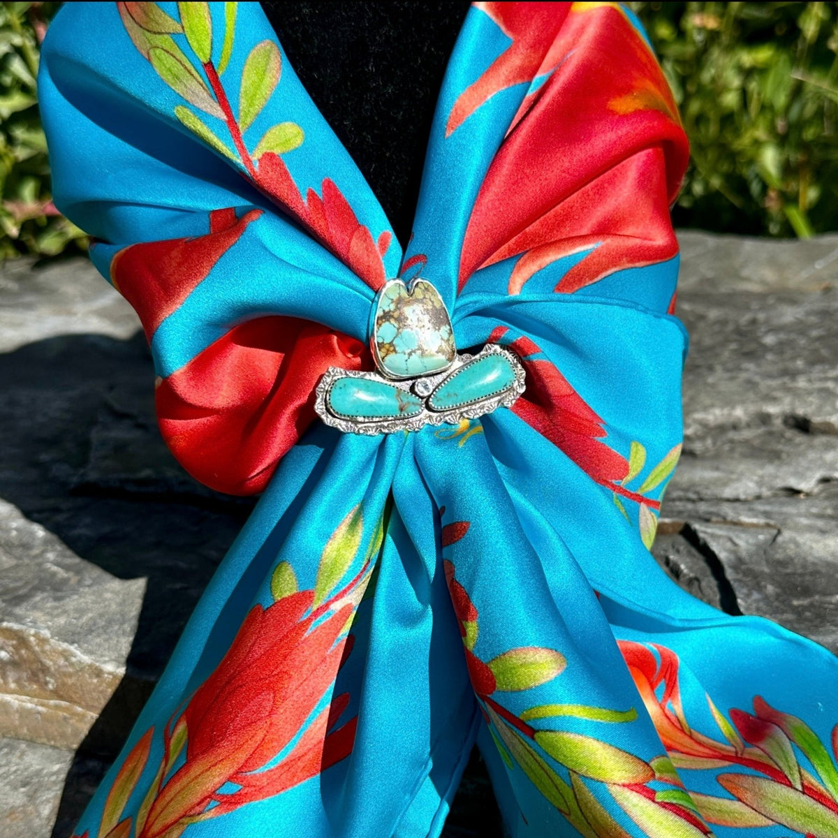 Spirit of the Prairie — Indian Paintbrush Silk Scarf - Scarves - Bridger Leather