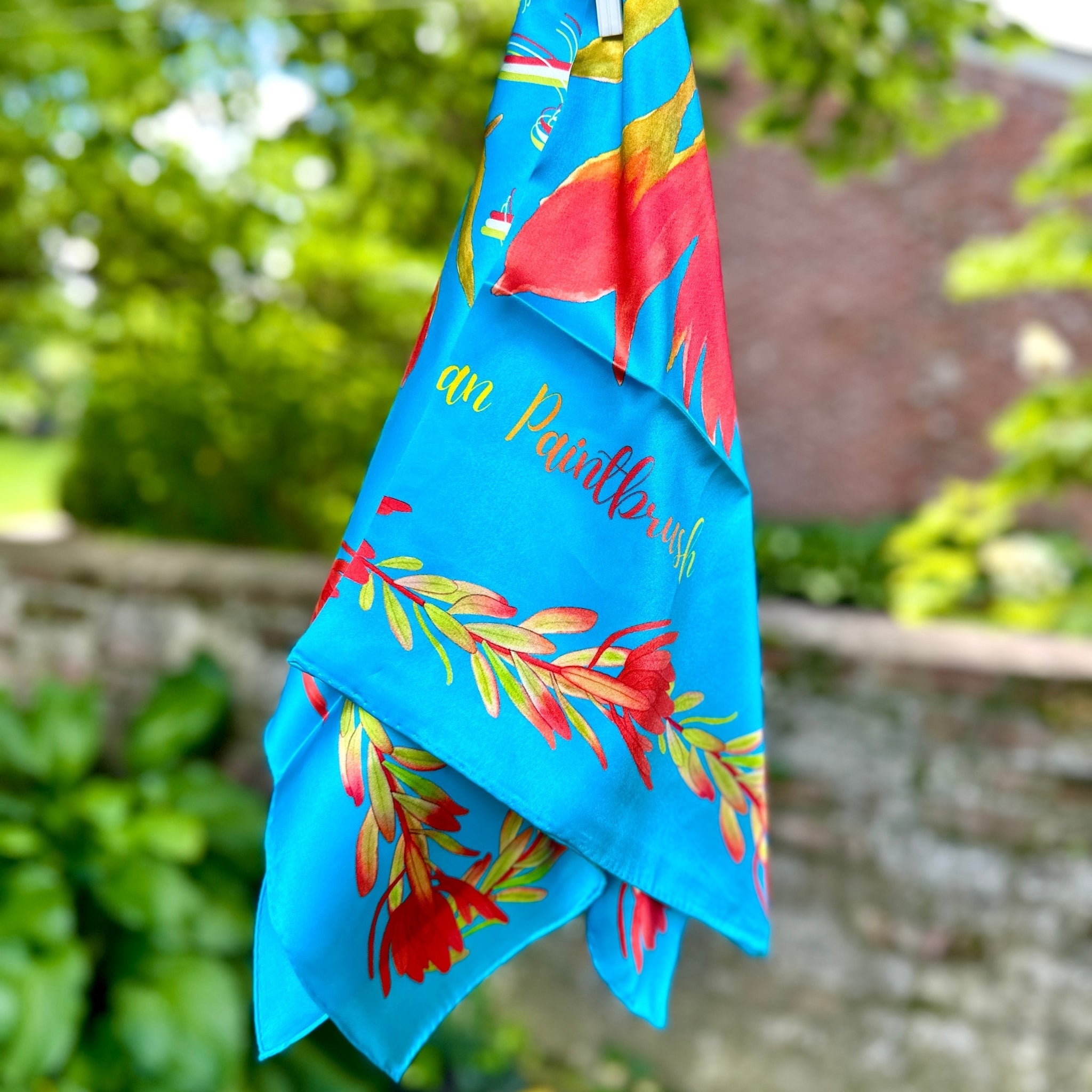 Spirit of the Prairie — Indian Paintbrush Silk Scarf - Scarves - Bridger Leather