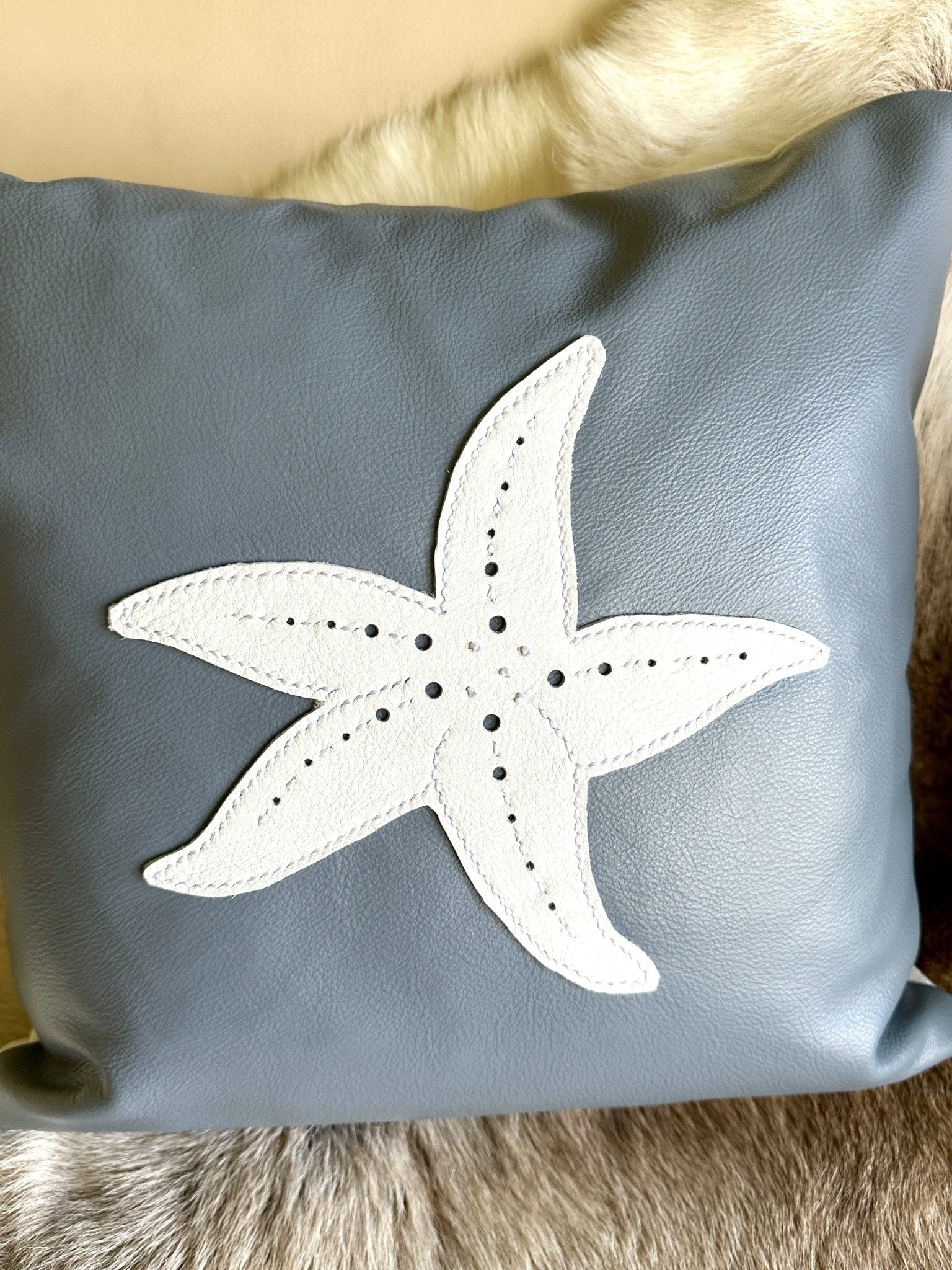 "Spirit of the Sea" Coastal Themed Leather Pillows - Pillow - Bridger Leather