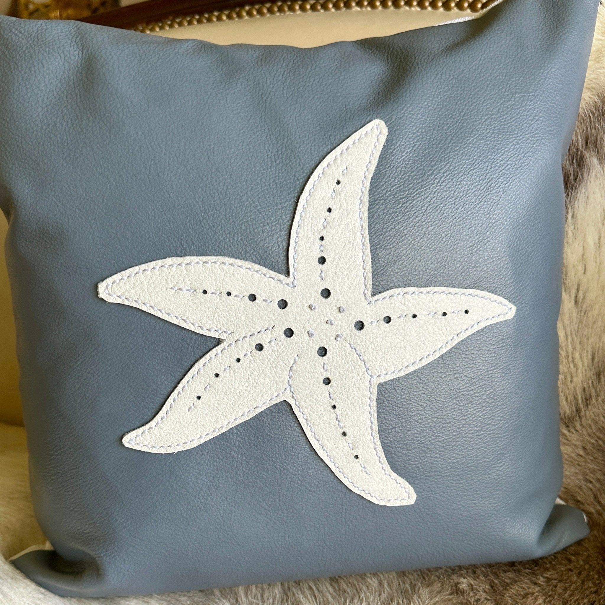 "Spirit of the Sea" Coastal Themed Leather Pillows - Pillow - Bridger Leather