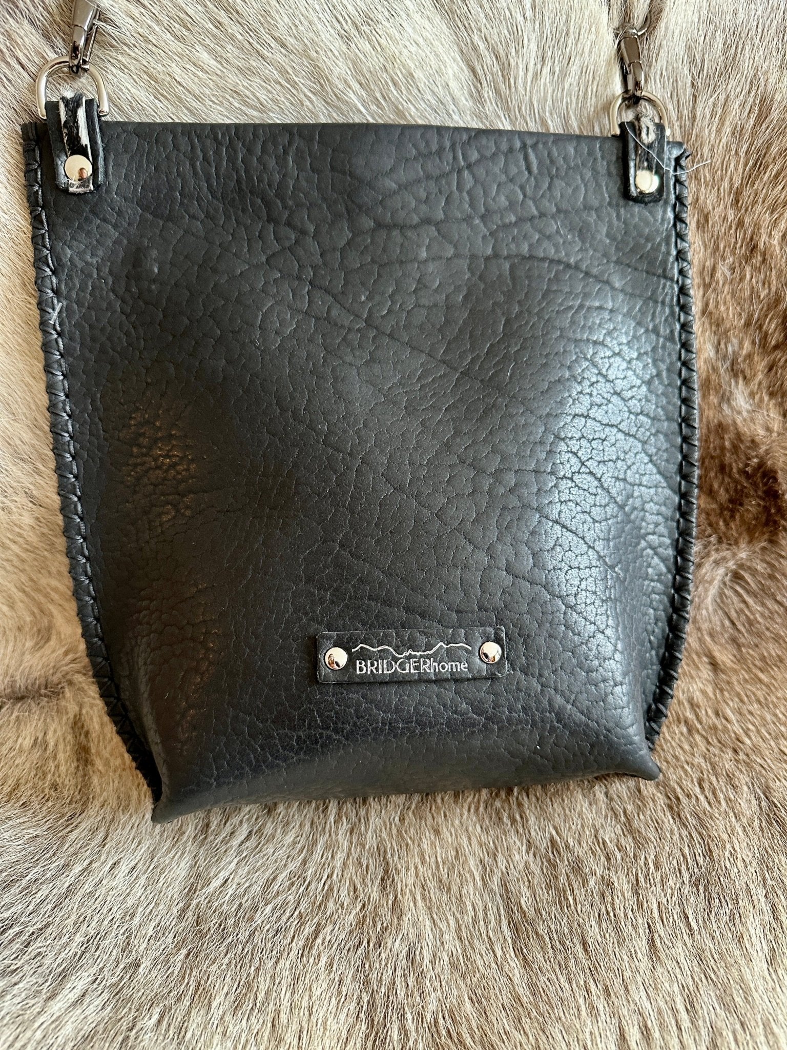 "SPOT" | Bison Leather Crossbody with Spotted Pocket - Crossbody Bag - Bridger Leather