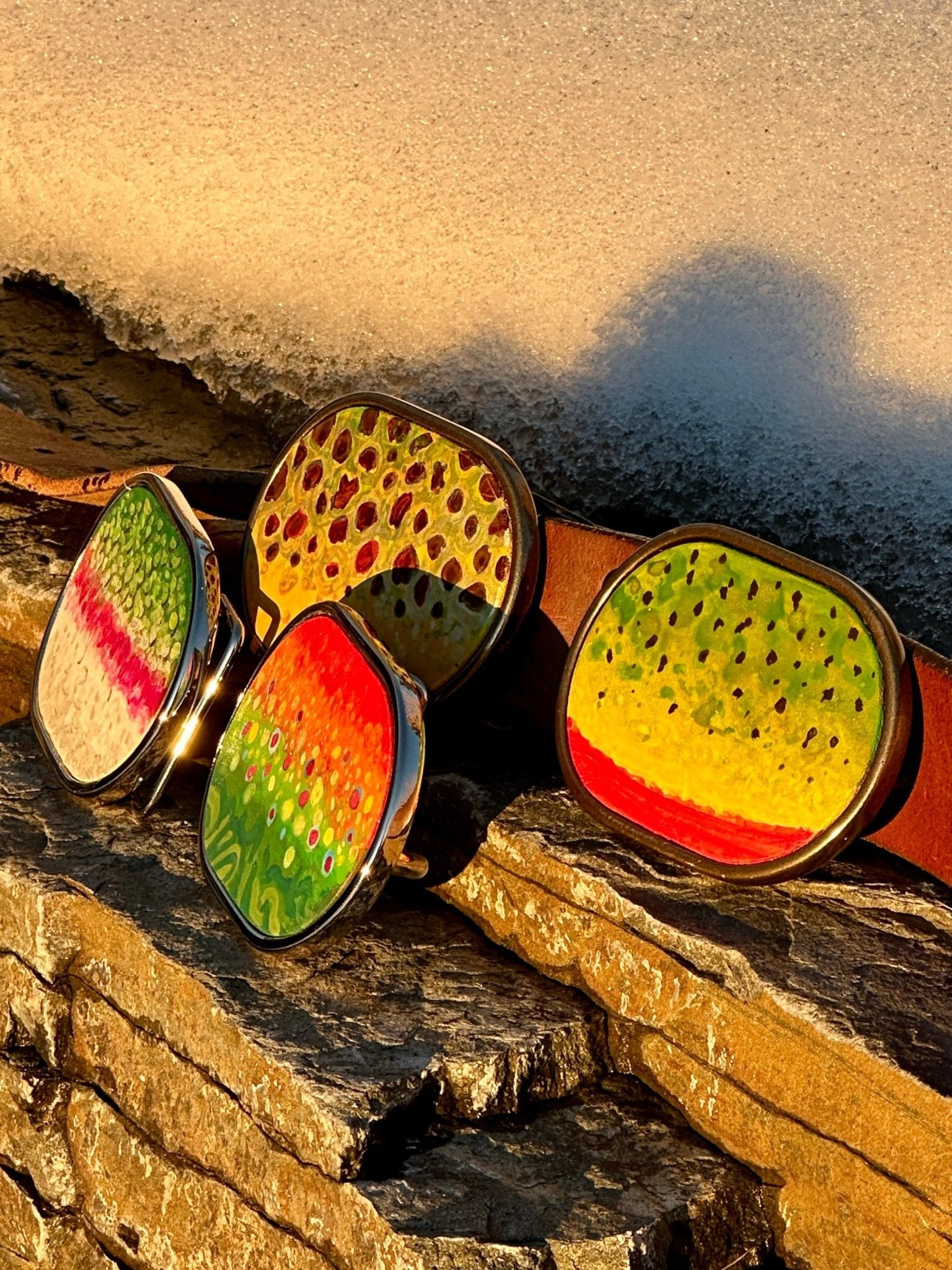 Trout Pattern Belt Buckles - Belt Buckle - Bridger Leather
