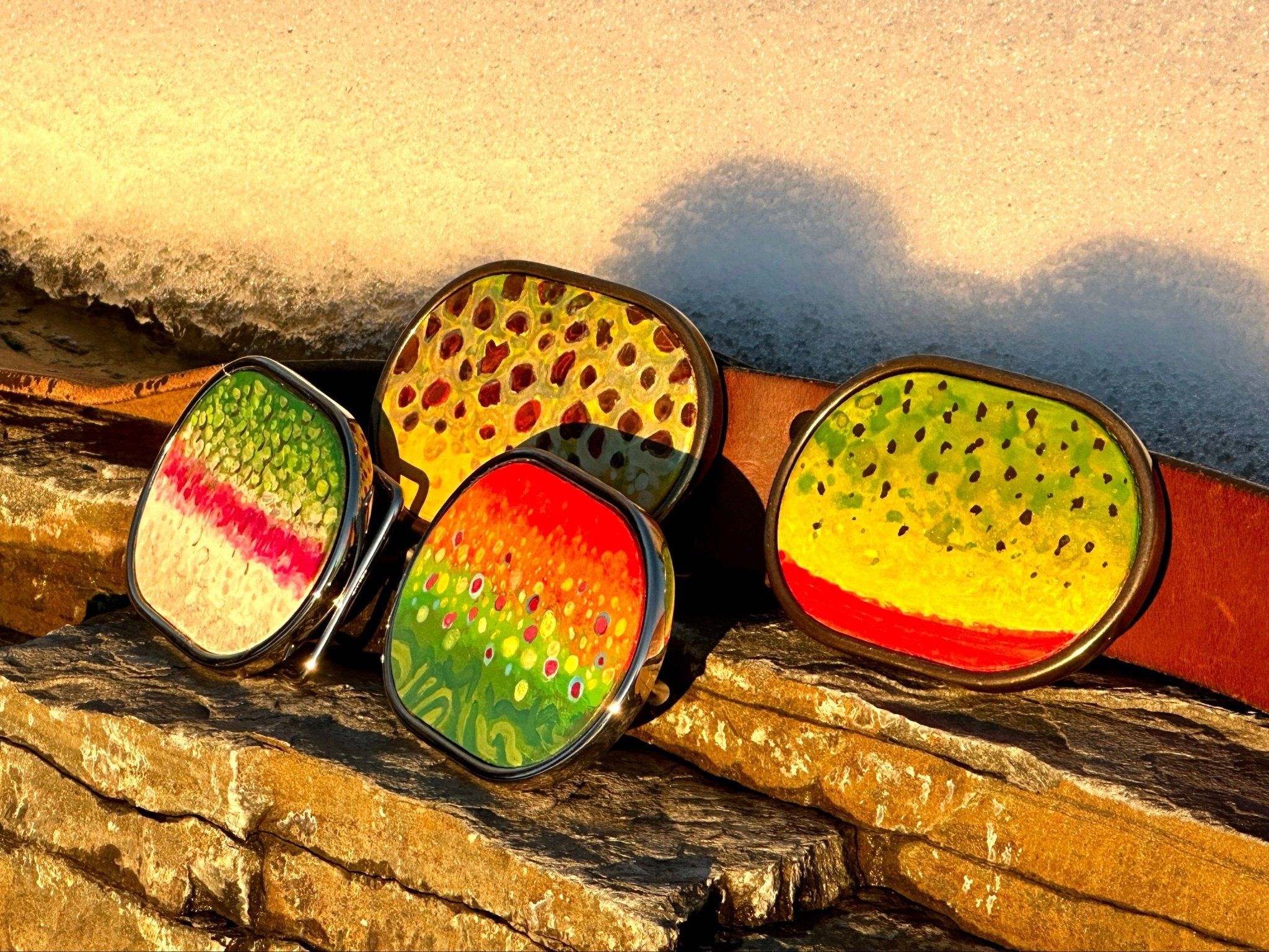 Trout Pattern Belt Buckles - Belt Buckle - Bridger Leather