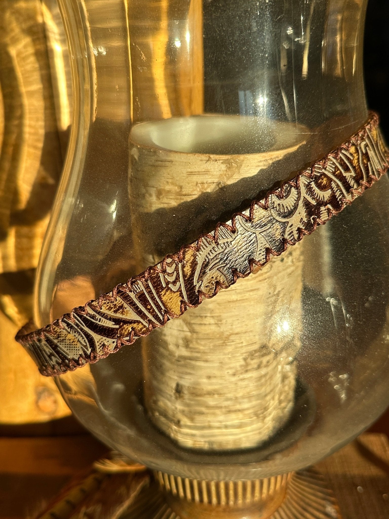 Western Embossed Leather Hatband - Bridger Leather